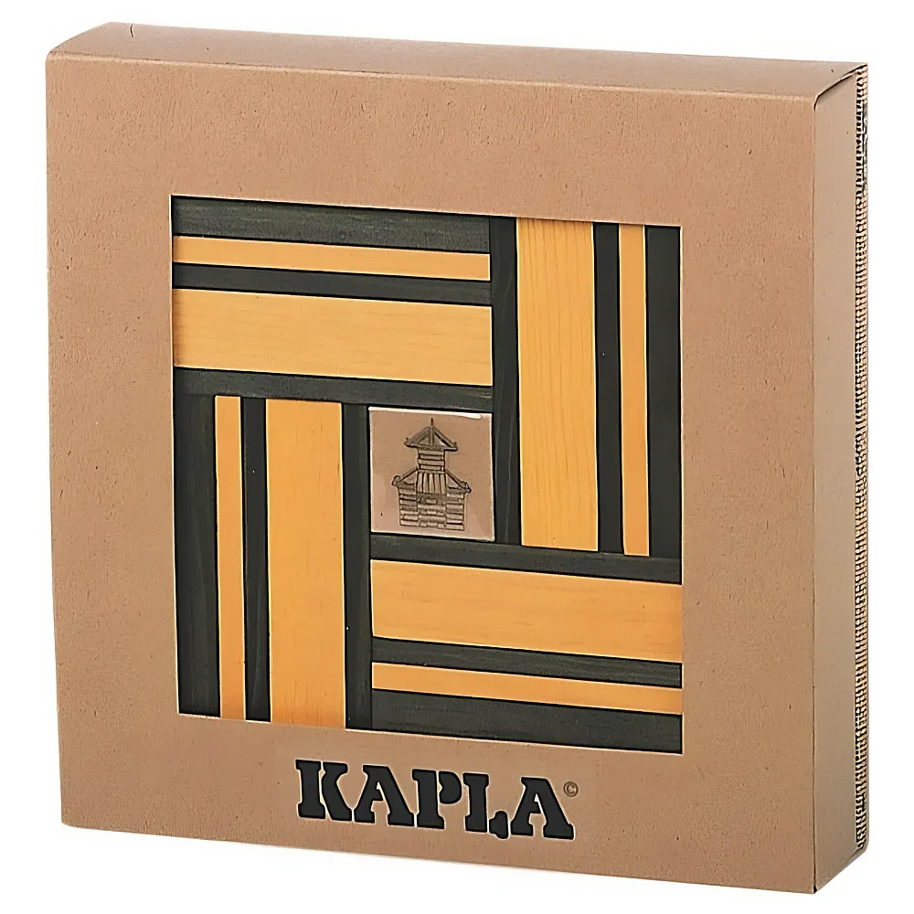 KAPLA Color mit Buch Olive/Gelb | Holzbausteine