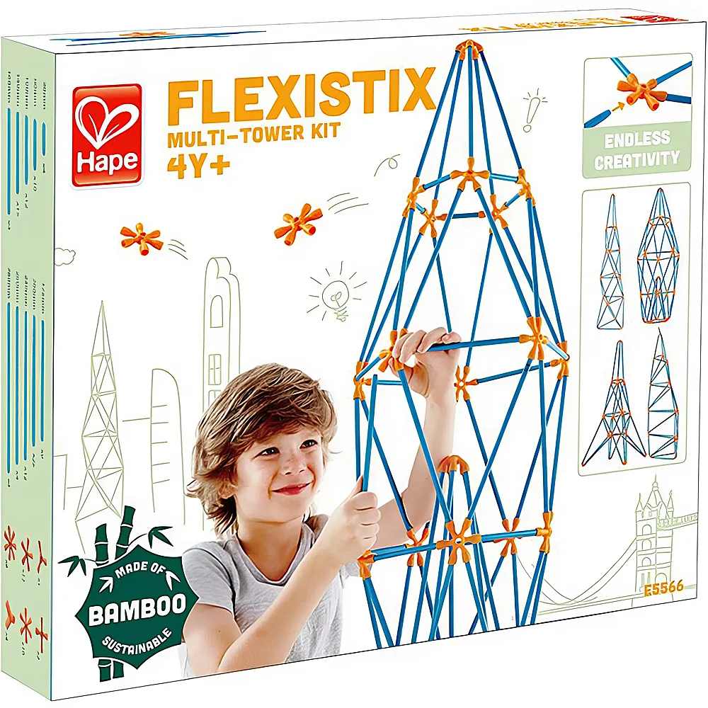 Hape Kreativ Flexistix Trme-Bausatz | Steckbausteine