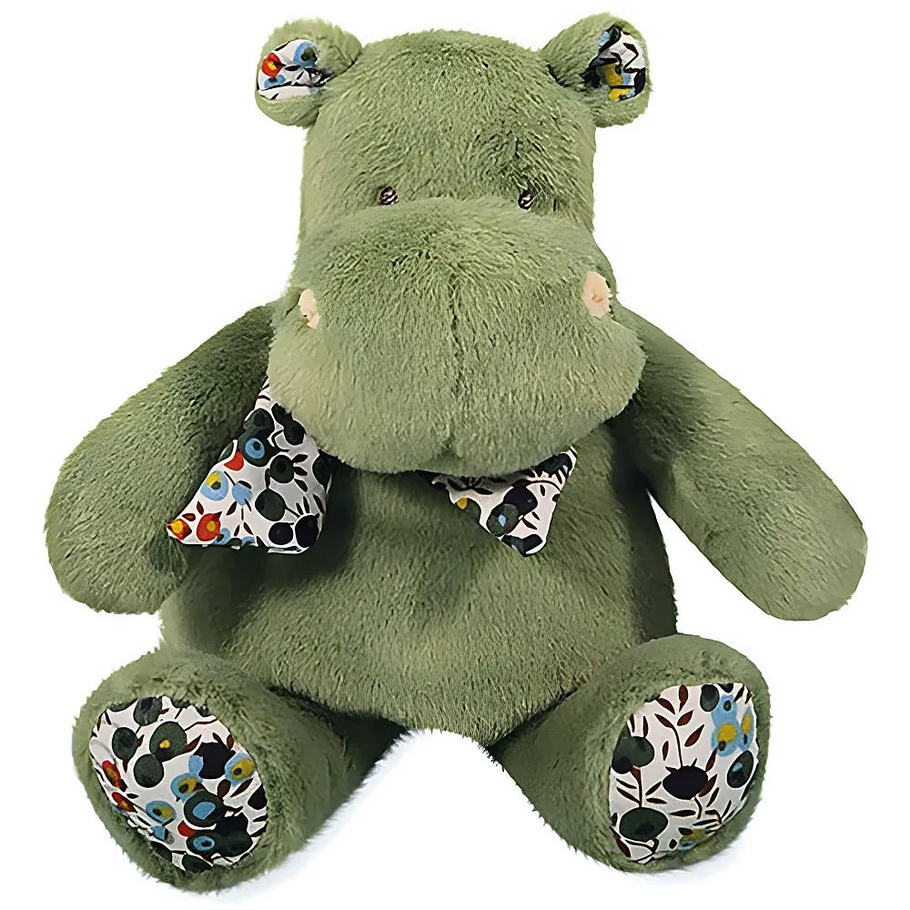 Doudou et Compagnie Hippo Bandana Gr�n - 22 cm | Wildtiere Pl�sch