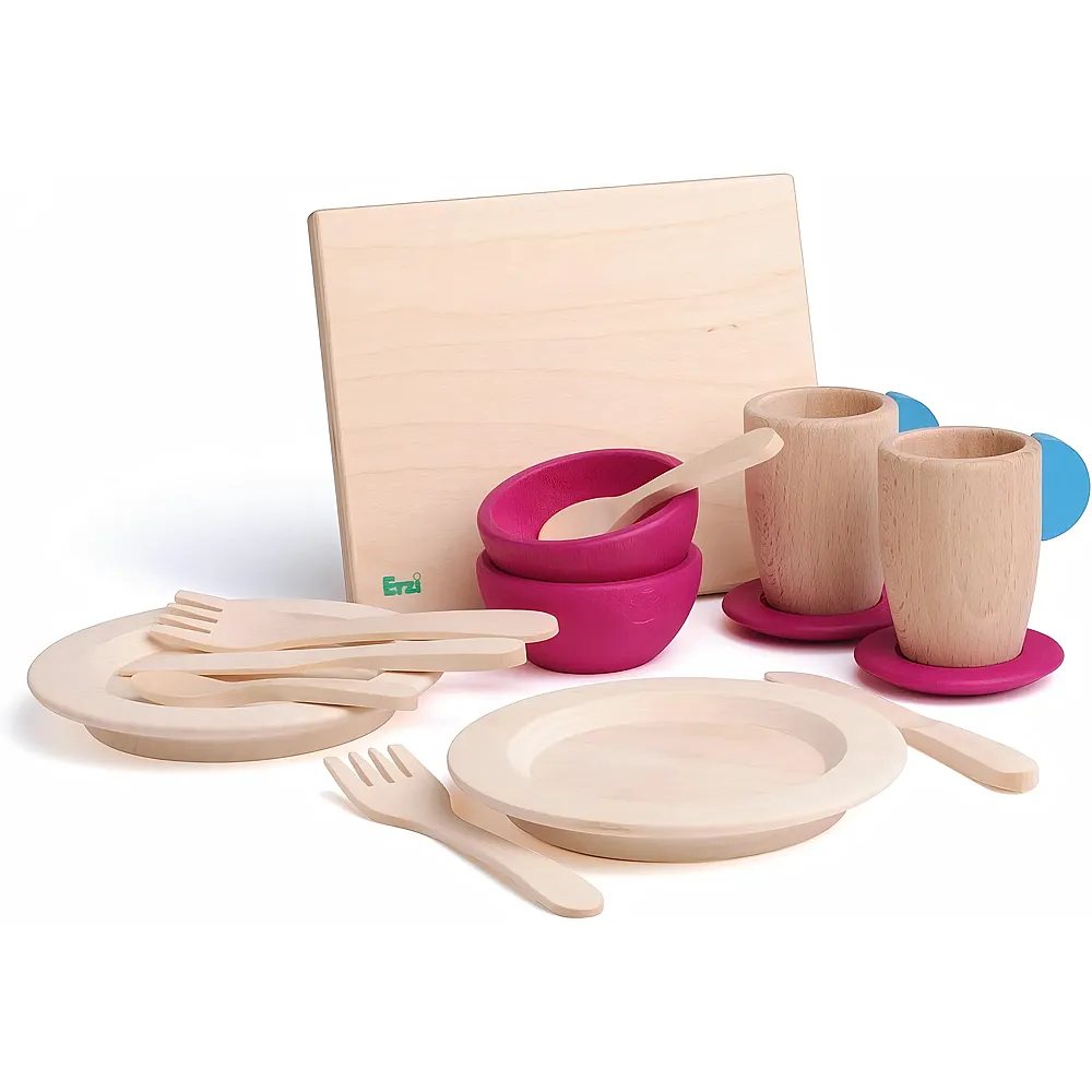 Erzi Geschirrset aus Holz, Kinderk�che, Kaufladenartikel f�r Kinder, Rollenspiele