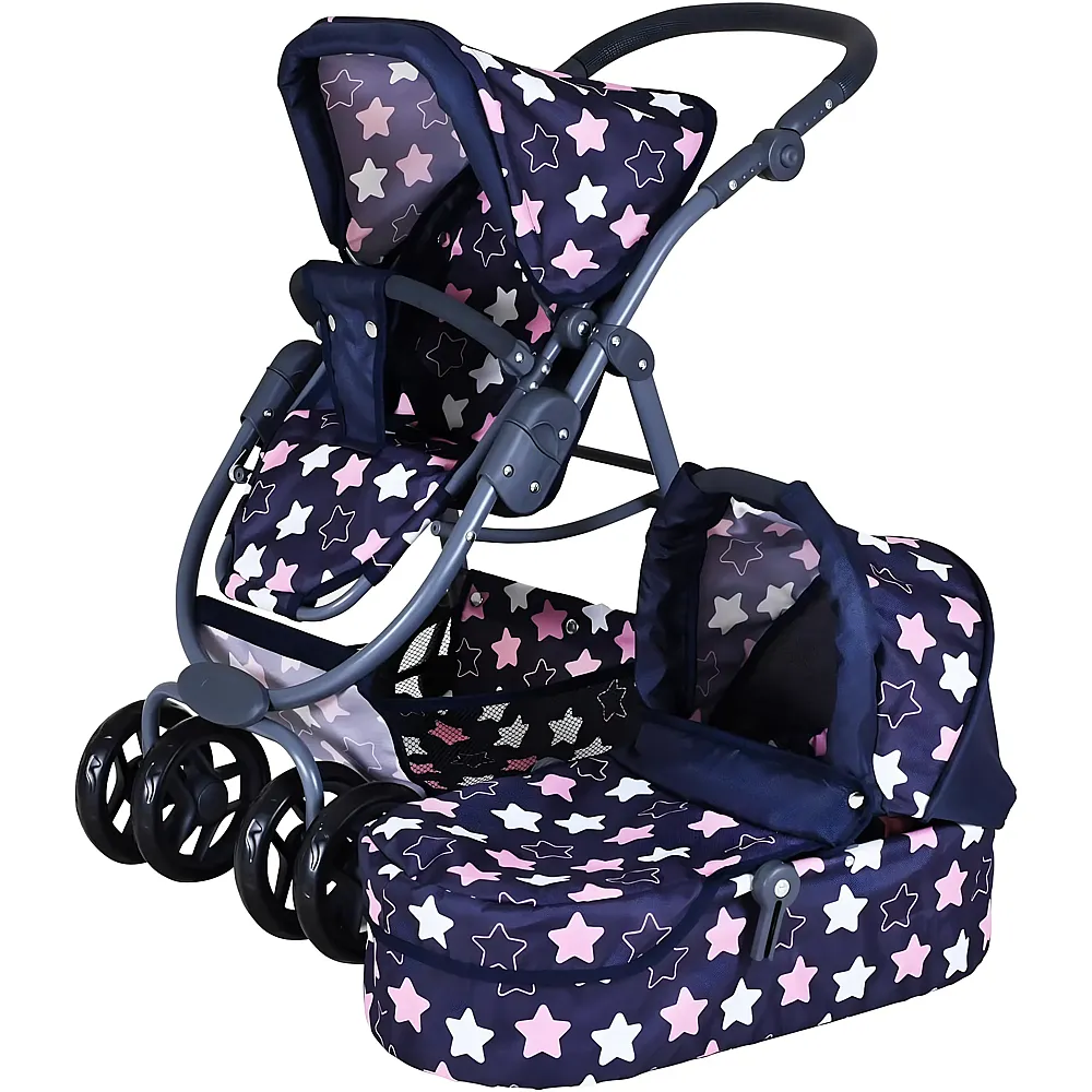 Knorrtoys Puppenwagen Coco star blue pink