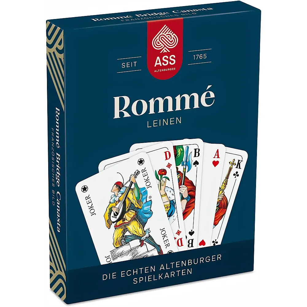 ASS Altenburger Romm� Leinen, franz�sisches Bild, Blau und Weiss mit Rot und Schwarz