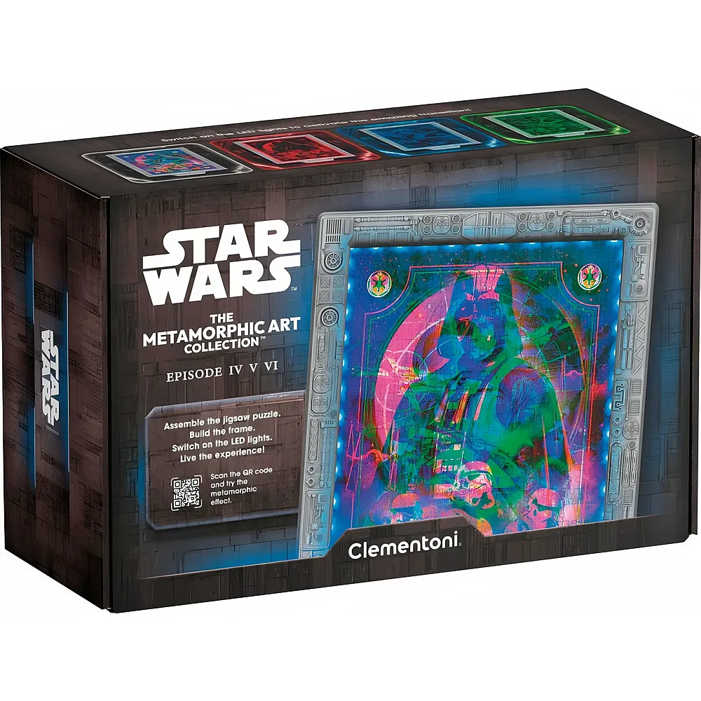 Clementoni Puzzle Star Wars Episode IV V VI mit LED Leuchtrahmen - 520 Teile