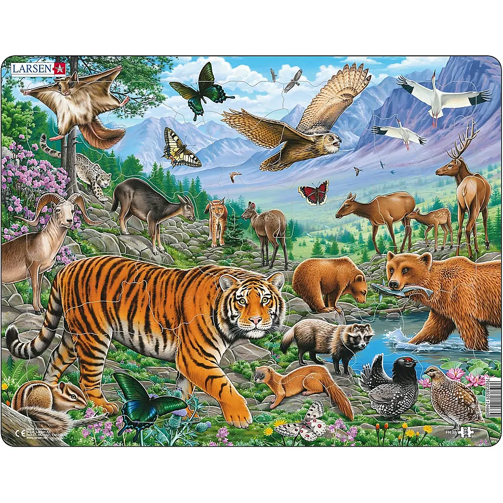 Larsen Puzzle Der Amur-Tiger im sibirischen Sommer - 36 Teile