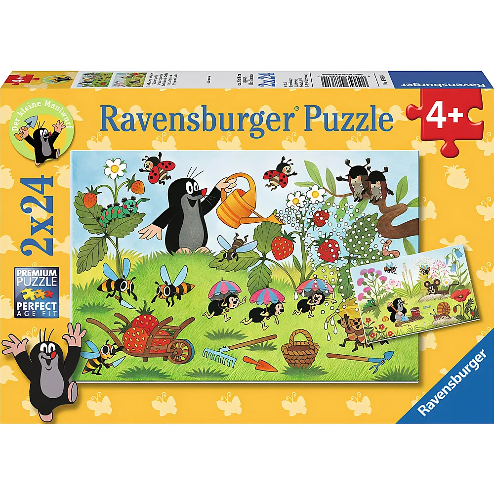 Ravensburger Puzzle Die Maus Der Maulwurf im Garten 2x24