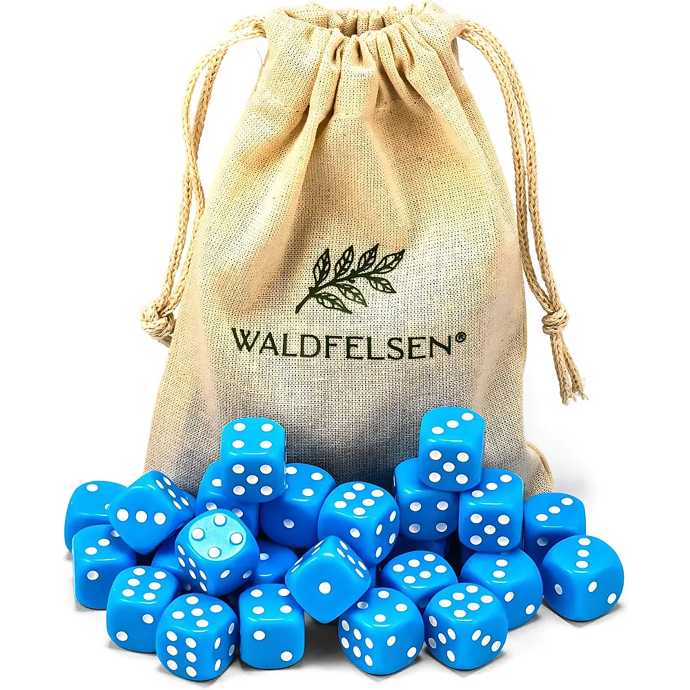 Waldfelsen Hochqualitative W�rfel Standardgr�sse 16mm Himmelblau - 30 Teile