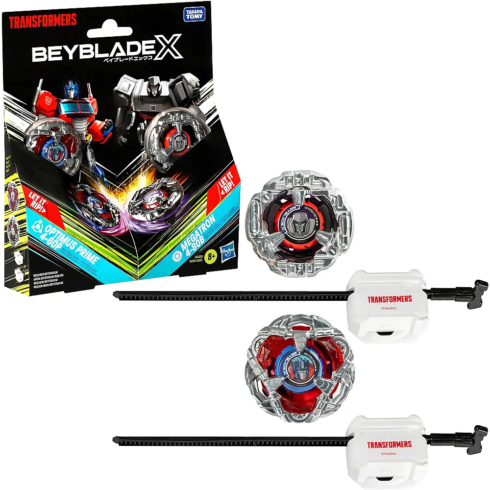 Beyblade X Transformers Collab Optimus Prime 4-60P vs. Megatron 4-80B Multipack, Set