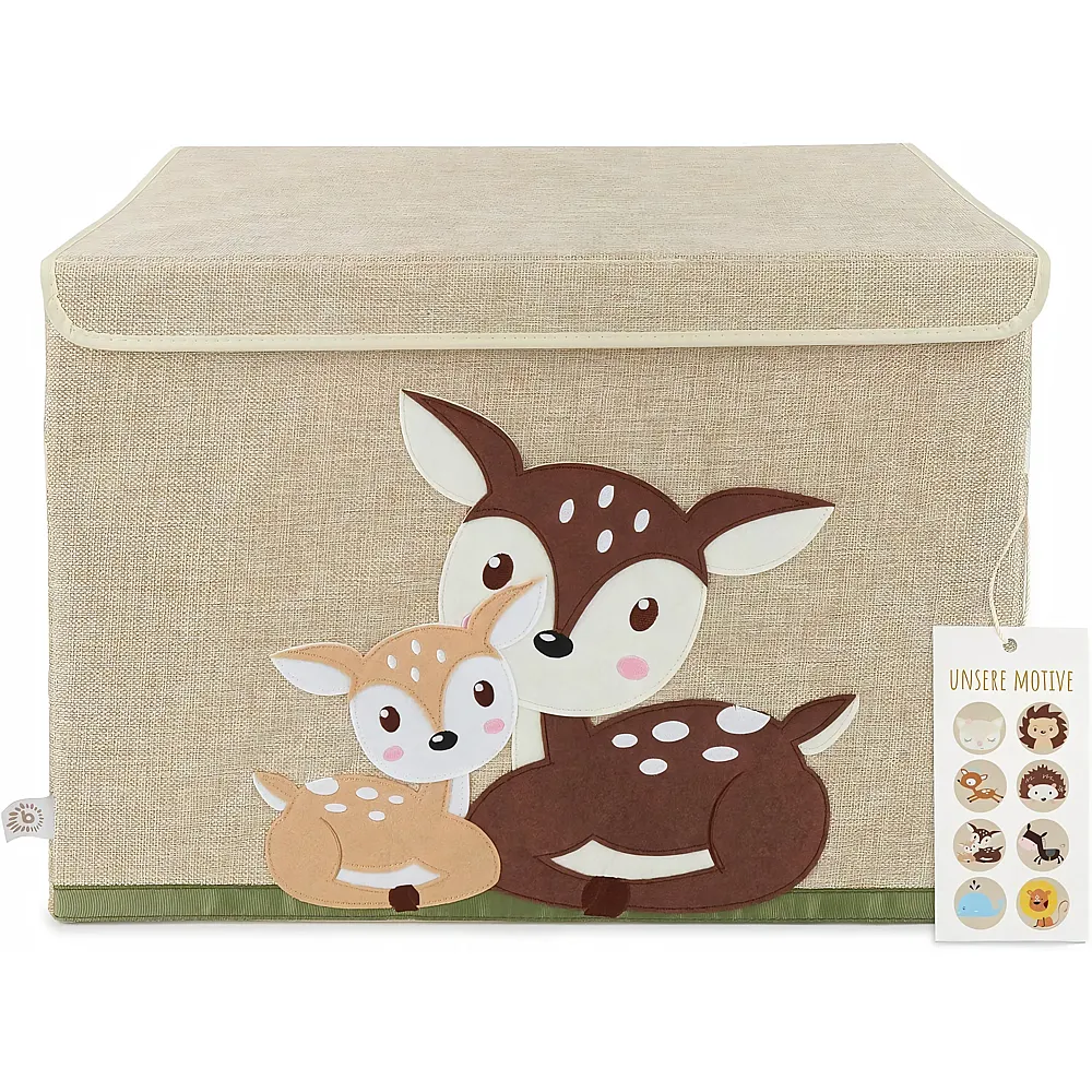 Bieco Aufbewahrungsbox mit Deckel  65L faltbar  ca. 36x36x51cm  Spielzeugkiste mit Deckel  Aufbewahrungsbox Kinder 