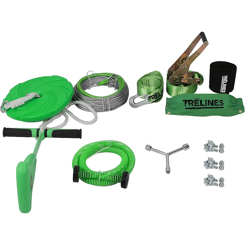 Trelines Seilrutsche mit Bremse Gr�n