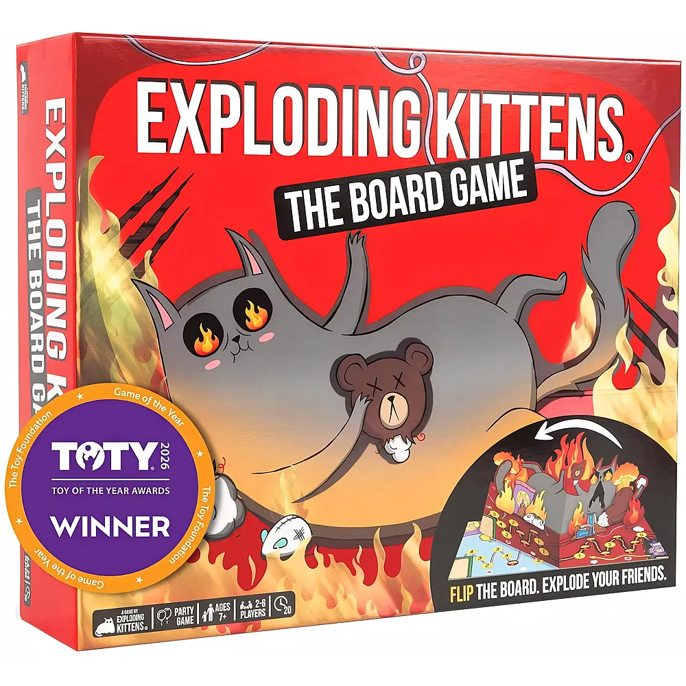meinspielzeug - Exploding Kittens : The Board Game - The Action Packed Party Game to Celebrate 10th Birthday - 2-6 Players Aged 7+ - Great for Adults, Teens, Collectors, Kids