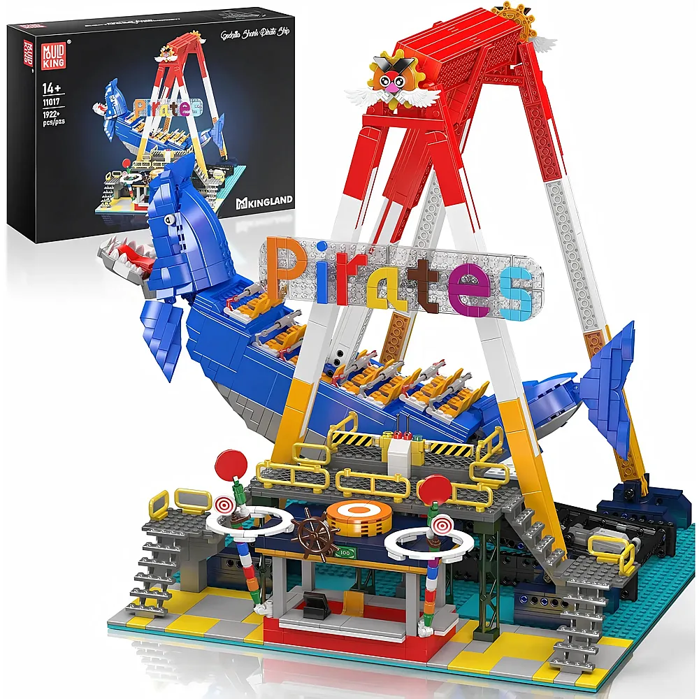 meinspielzeug - Mould King Kingland Vergn�gungspark Piratenschiff 11017 | Klemmbausteine Stadtleben