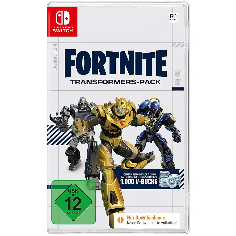 Epic Games Switch Fortnite Transformers Pack Code in a Box