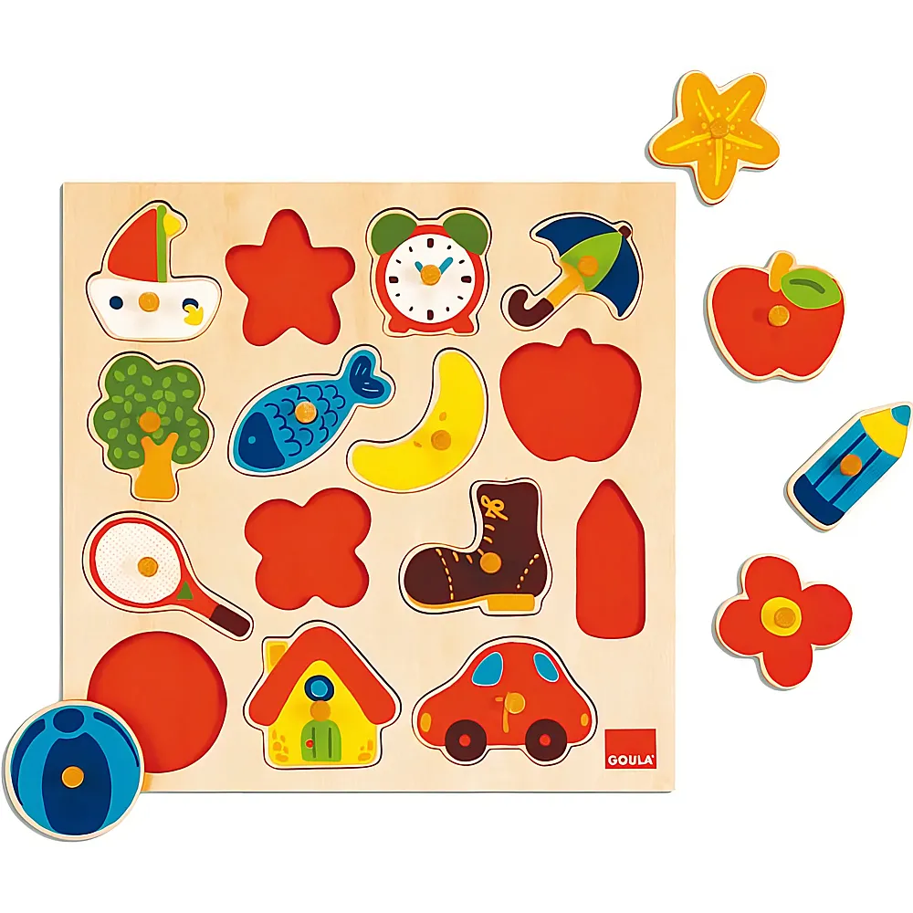 meinspielzeug - Jumbo Goula Silhouette Alltag 15Teile | Holzpuzzle