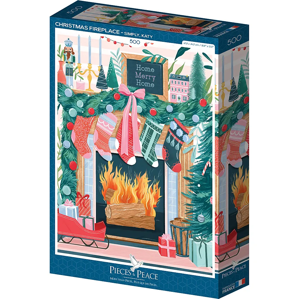 Pieces & Peace Puzzle Katy Simply Christmas Fireplace - 500 Teile