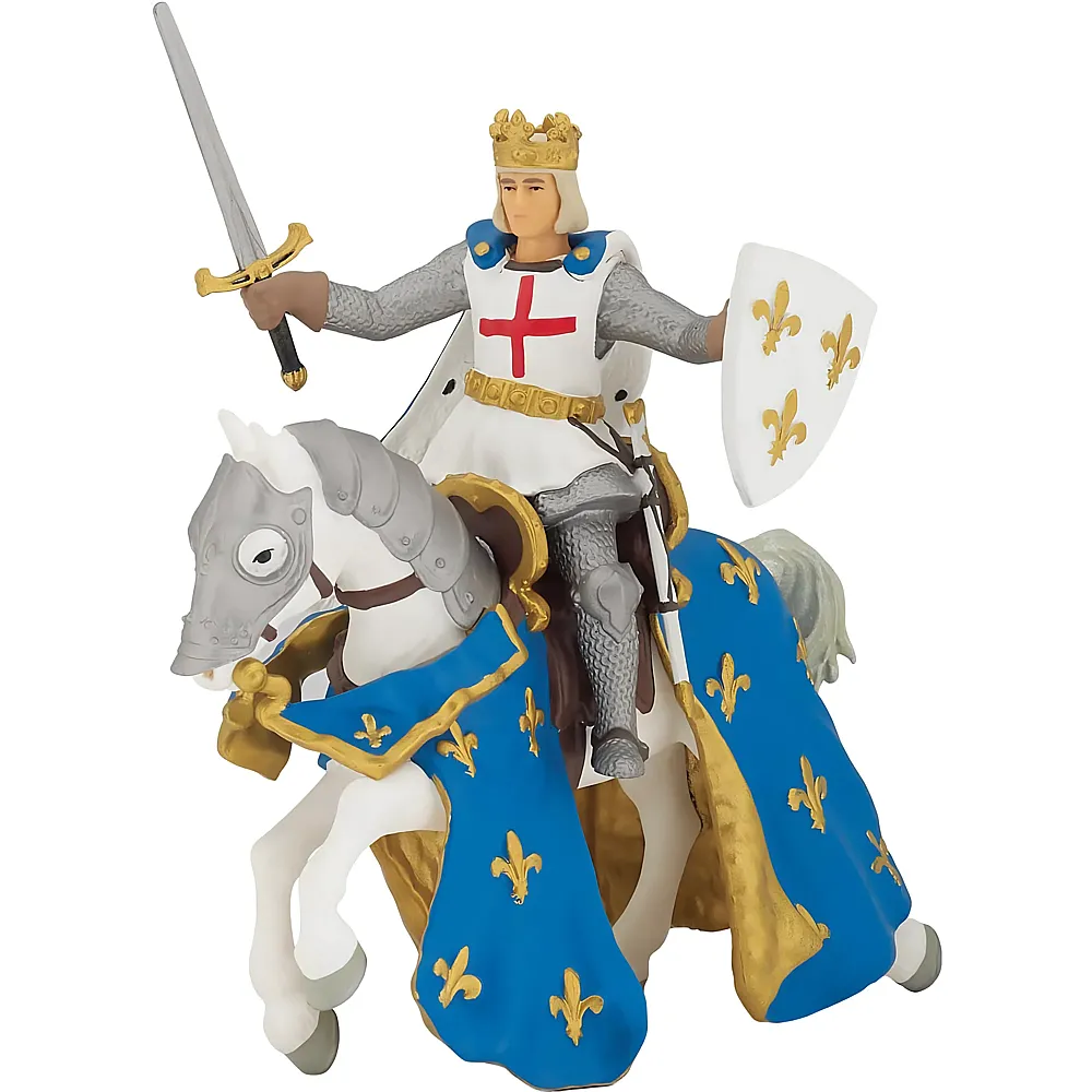 Papo Historische Figuren Ludwig der Heilige auf seinem Pferd