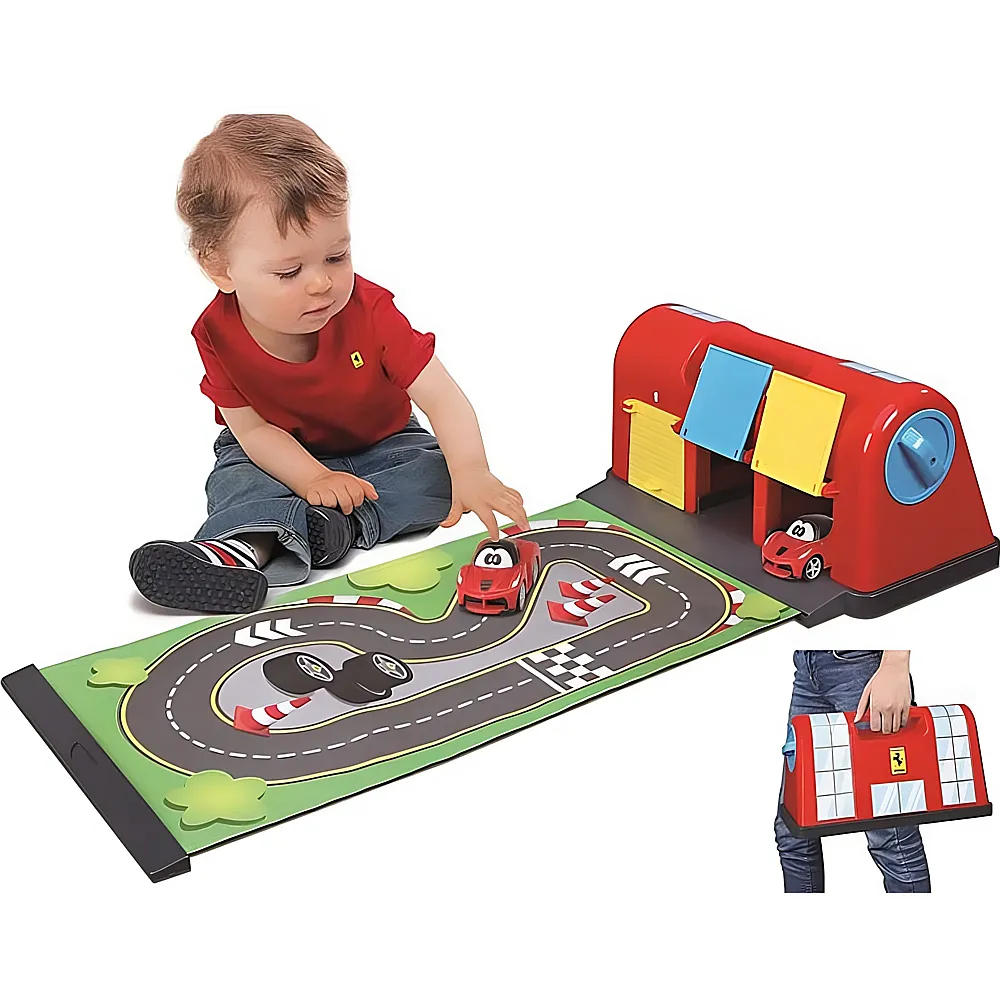 Bburago Junior Ferrari Roll-Away Raceway Garage | Spielzeugautos