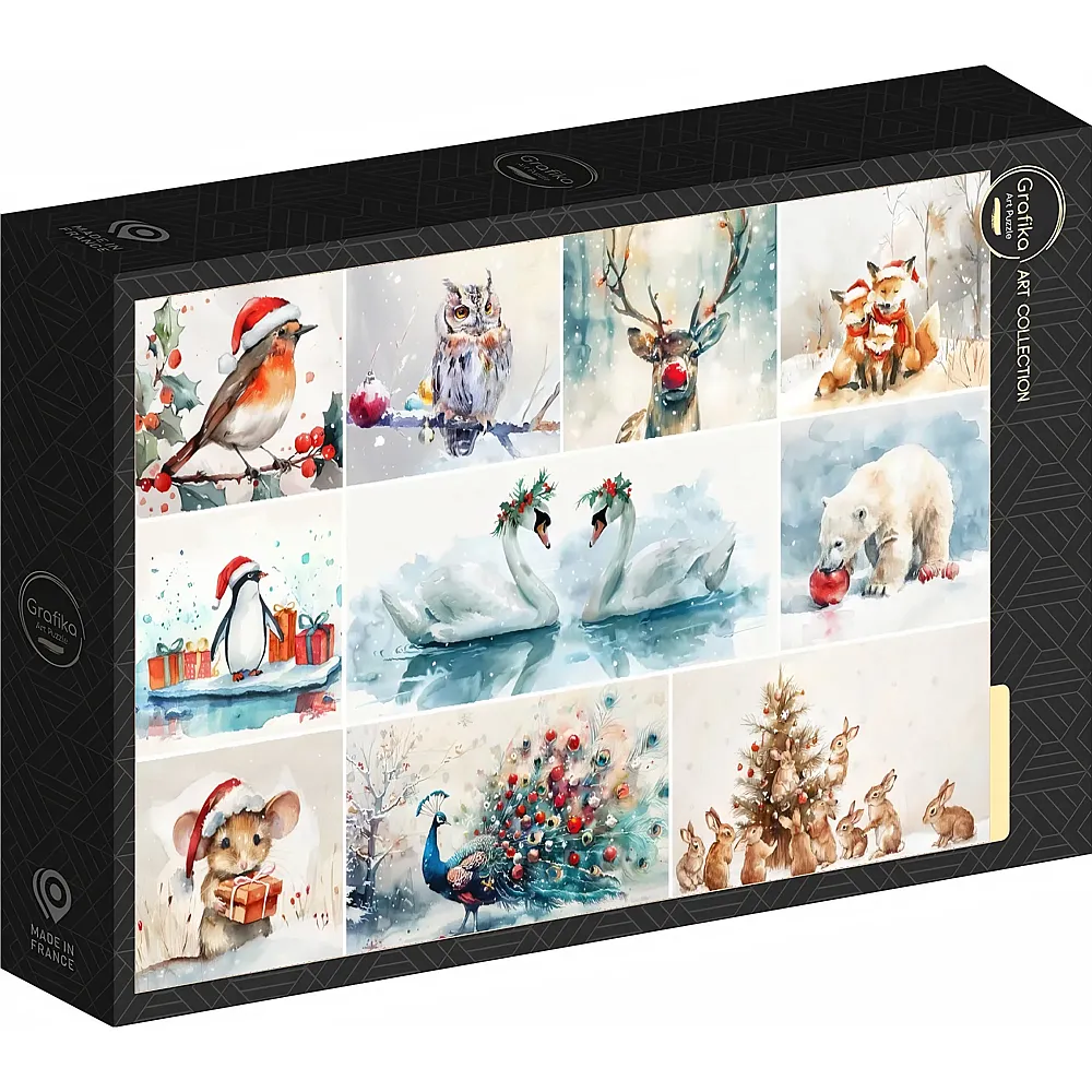 Grafika Puzzle Tiere an Weihnachten - 1000 Teile