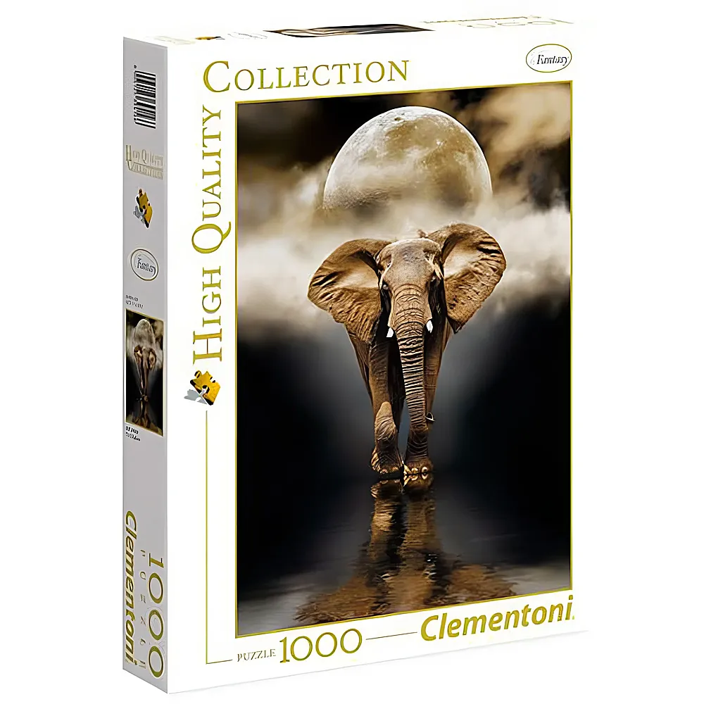 Clementoni Puzzle High Quality Collection Elefant im Mondschein 1000Teile