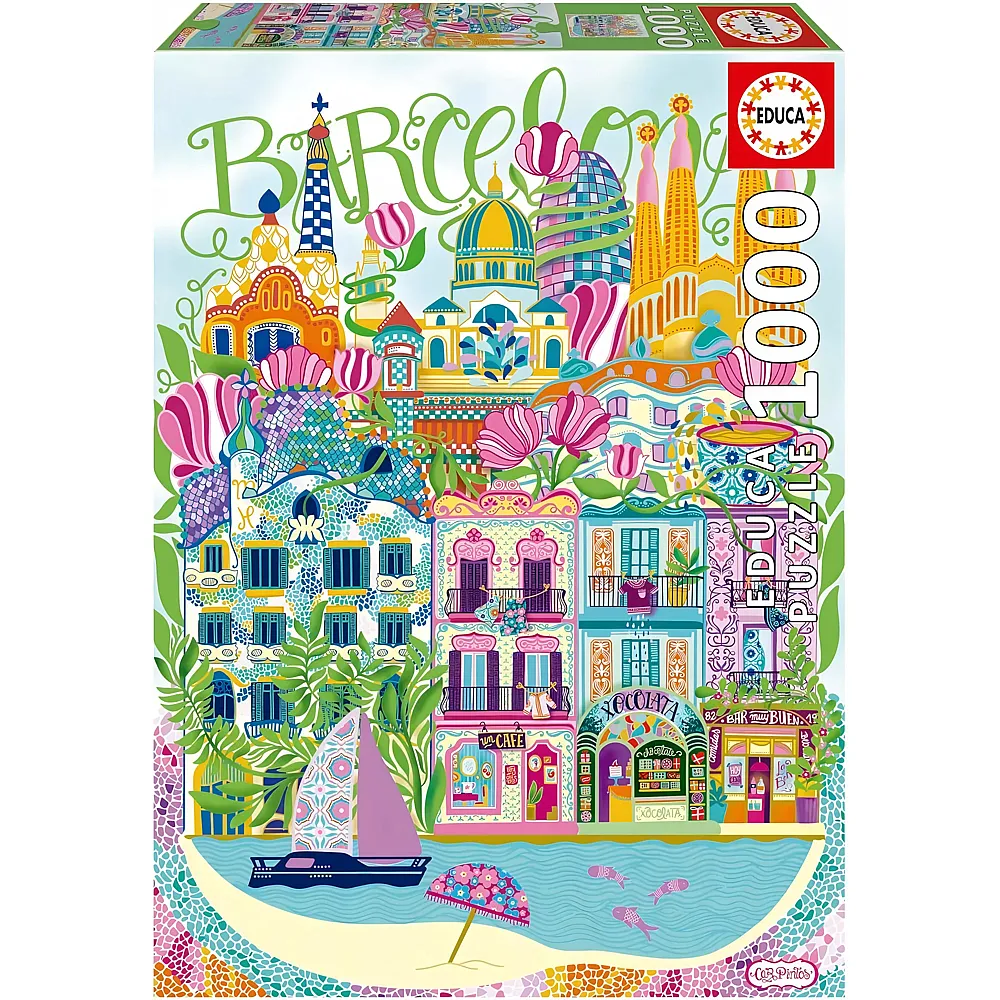 Educa Puzzle Barcelona by Car Pintos 1000Teile