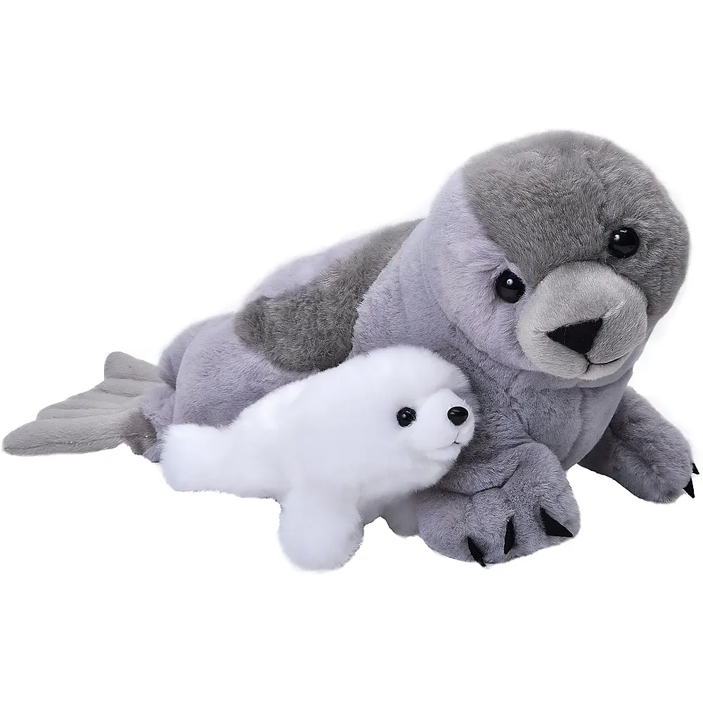 Wild Republic Aquatic Sattelrobbe Mami mit Baby - 38 cm - Meerestiere Pl�sch