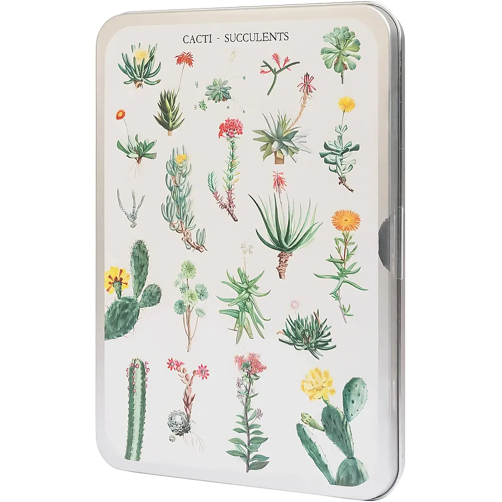 Grupo Erik Kokonote Puzzle 100 Teile Botanical Cacti Puzzle - Gr�e : 25x15 cm - Puzzle mit metallischer Box Puzzle Erwachsene