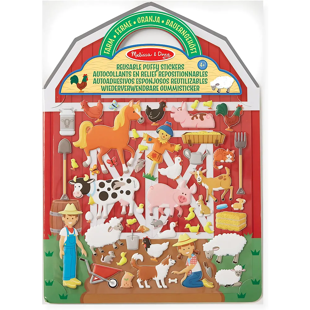Melissa & Doug Wiederverwendbare Gummisticker - Bauernhof 52Teile