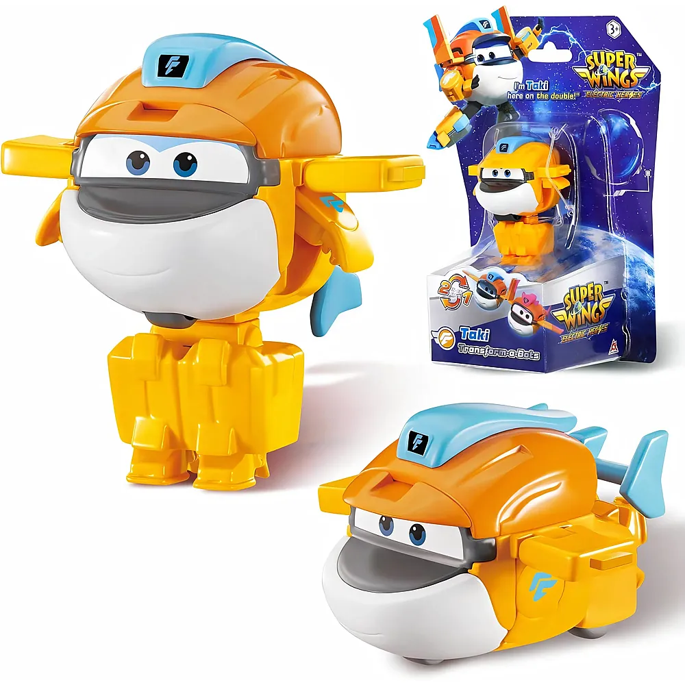 meinspielzeug - Alpha Toys Super Wings Transformations-Flugzeug Supercharged Taki 5cm | Actionfiguren