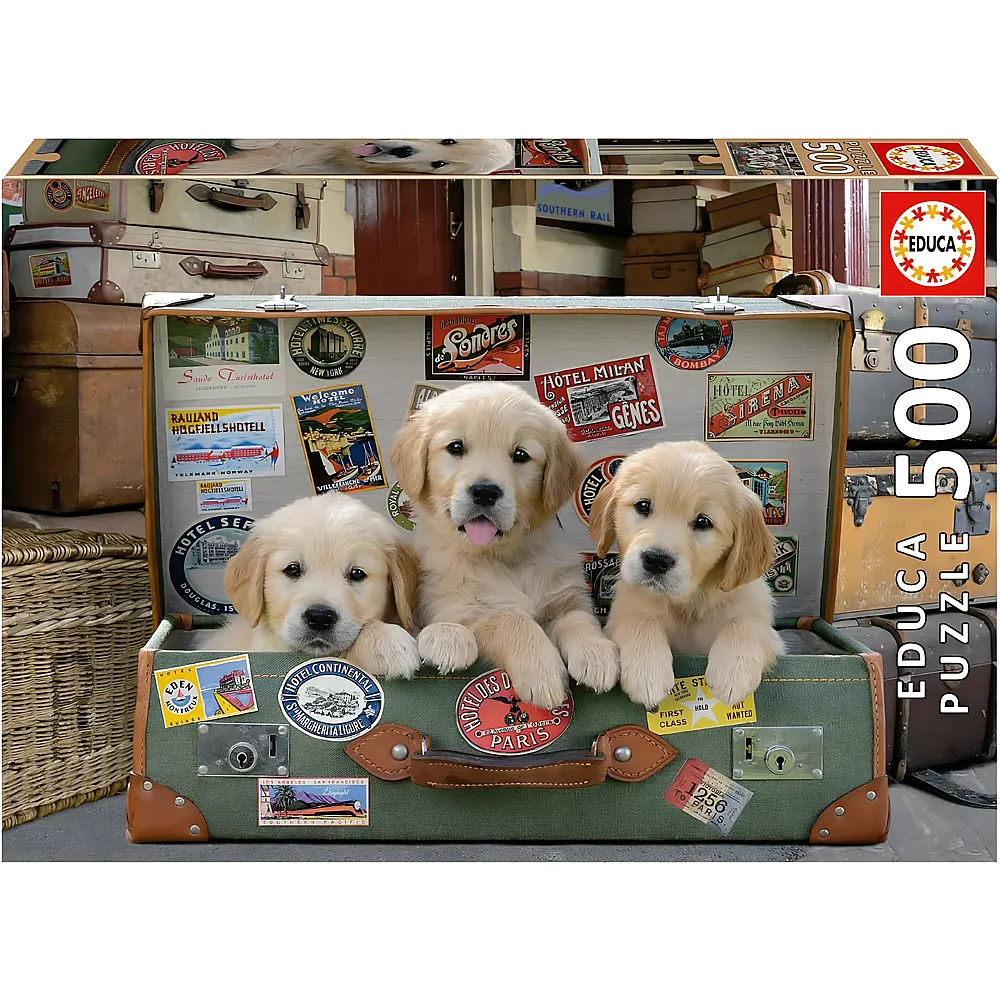 Educa Puzzle Puppies in the Luggage 500Teile