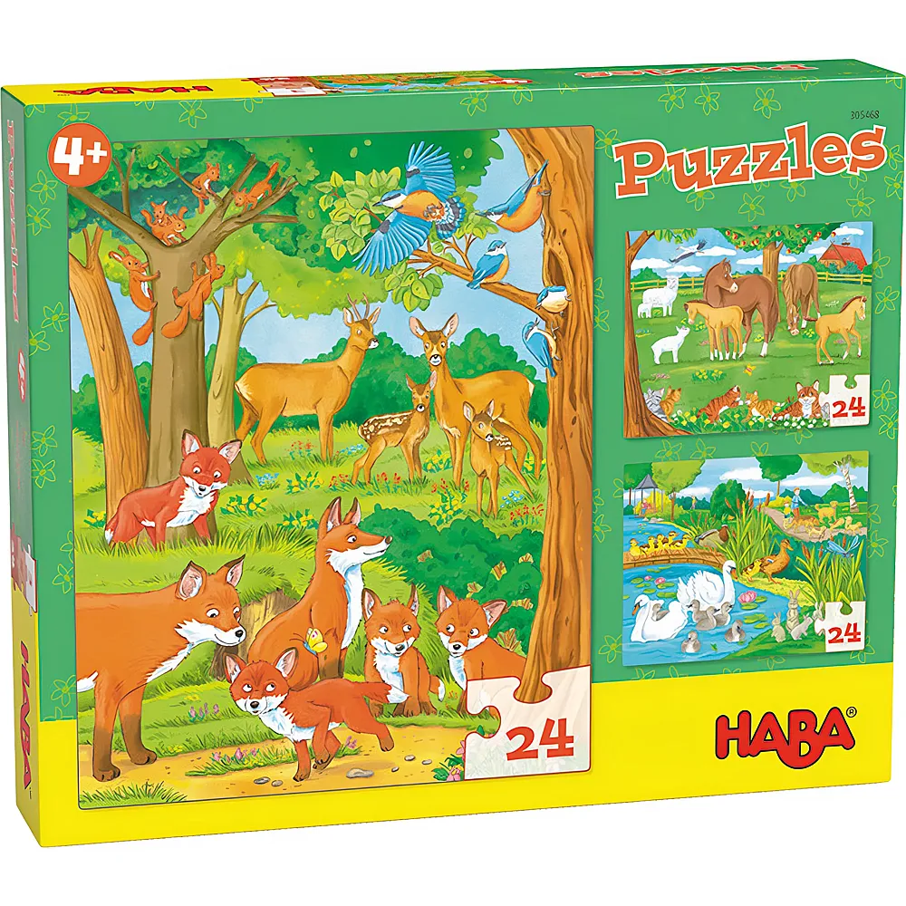 HABA Puzzle Tierfamilien 3x24
