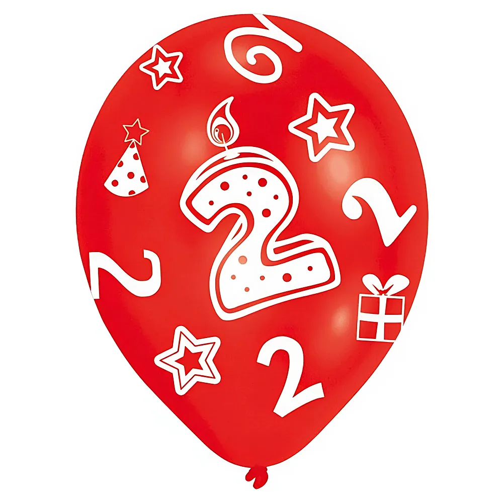 Amscan Ballone Zahl 2 6Teile | Kindergeburtstag