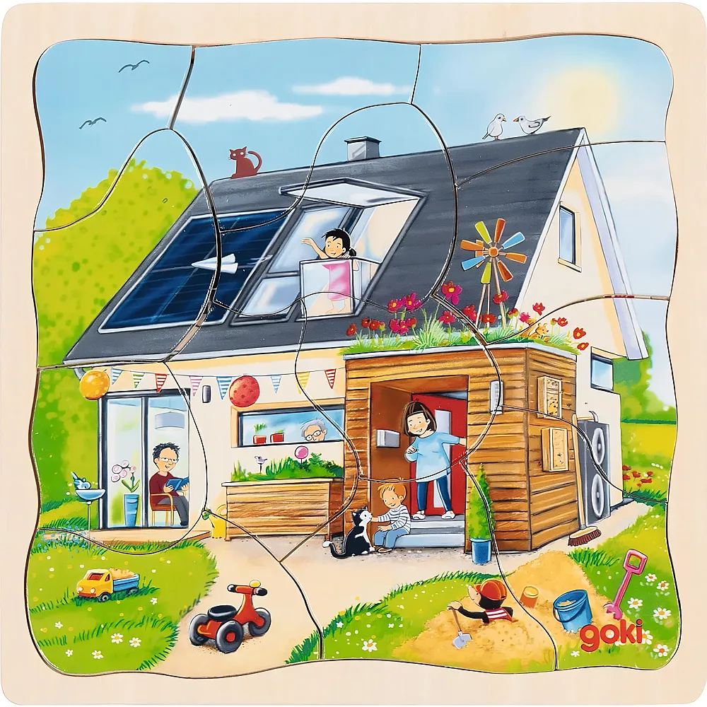 Goki Schichtenpuzzle Wir bauen ein Haus - 35 Teile
