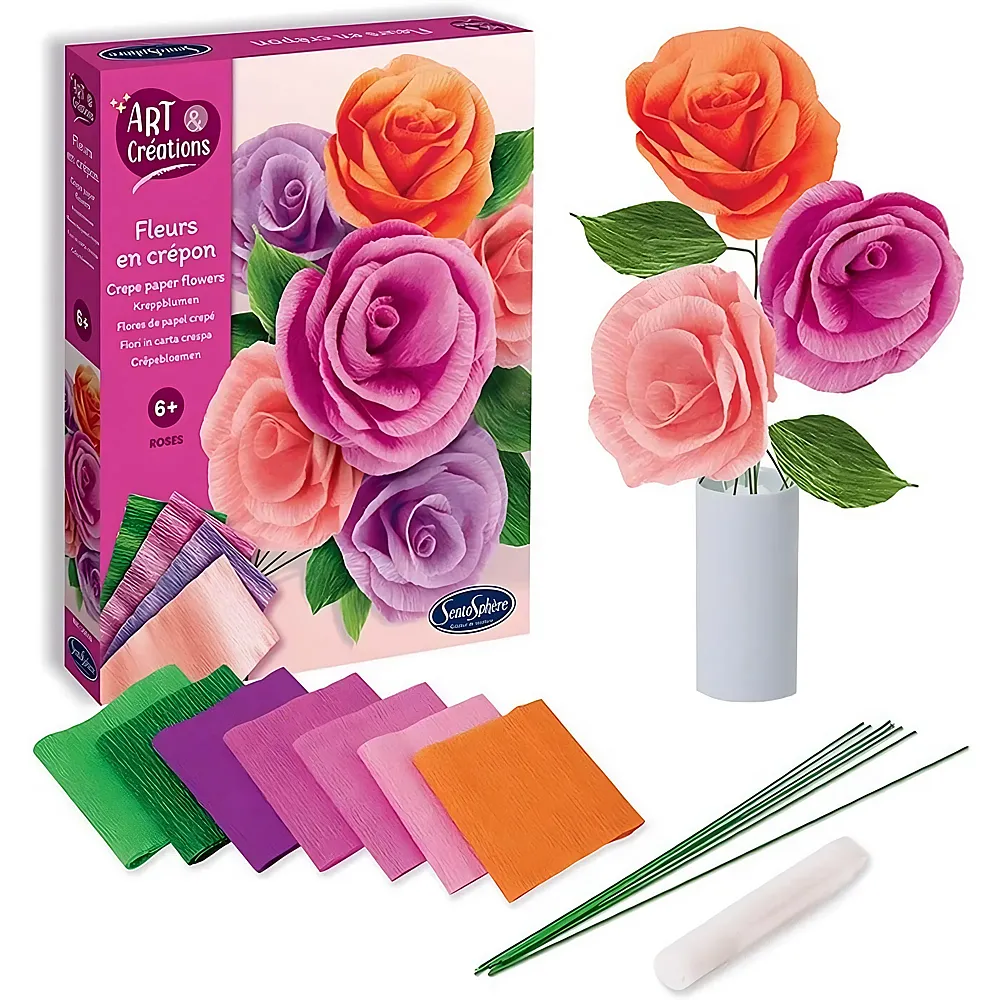 Sentosphere Art & Cr�ations Kreppblumen Rosen