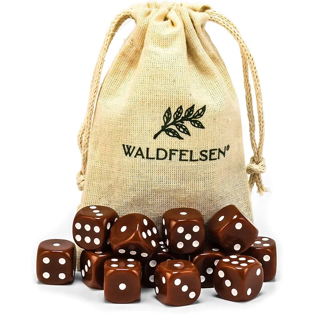 Waldfelsen Hochqualitative W�rfel Standardgr�sse 16mm Braun - 50 Teile