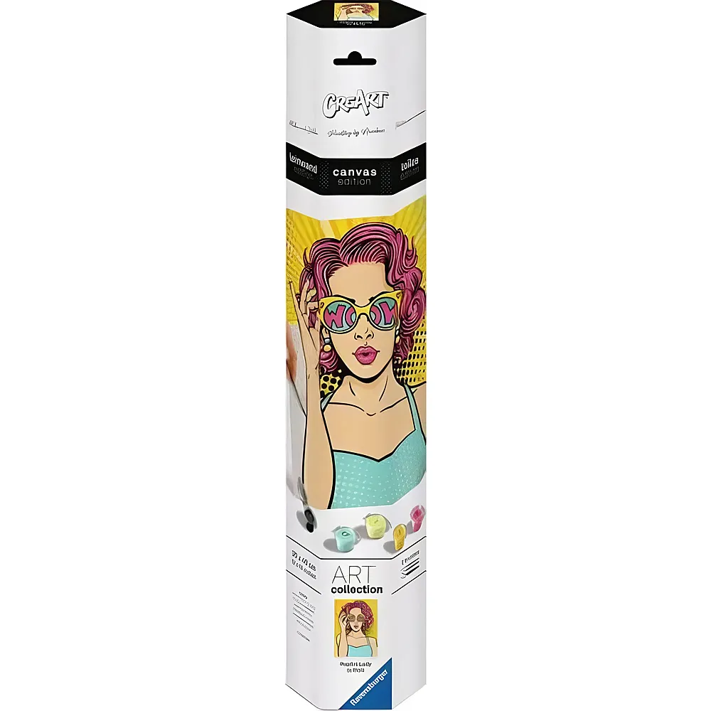 Ravensburger CreArt Canvas Edition Malen nach Zahlen - Lady in Pink PopArt
