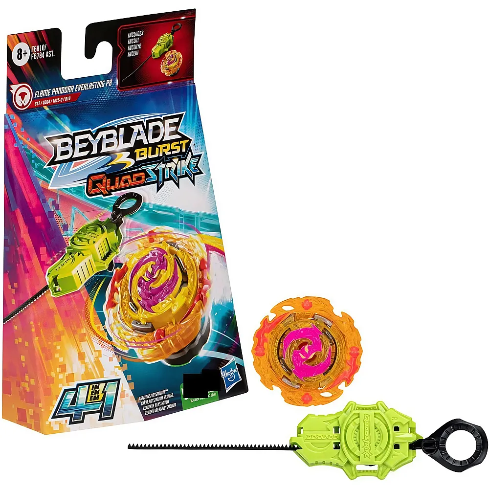 Beyblade QuadStrike Flame Pandora Everlasting P8 Kreisel Starter Pack