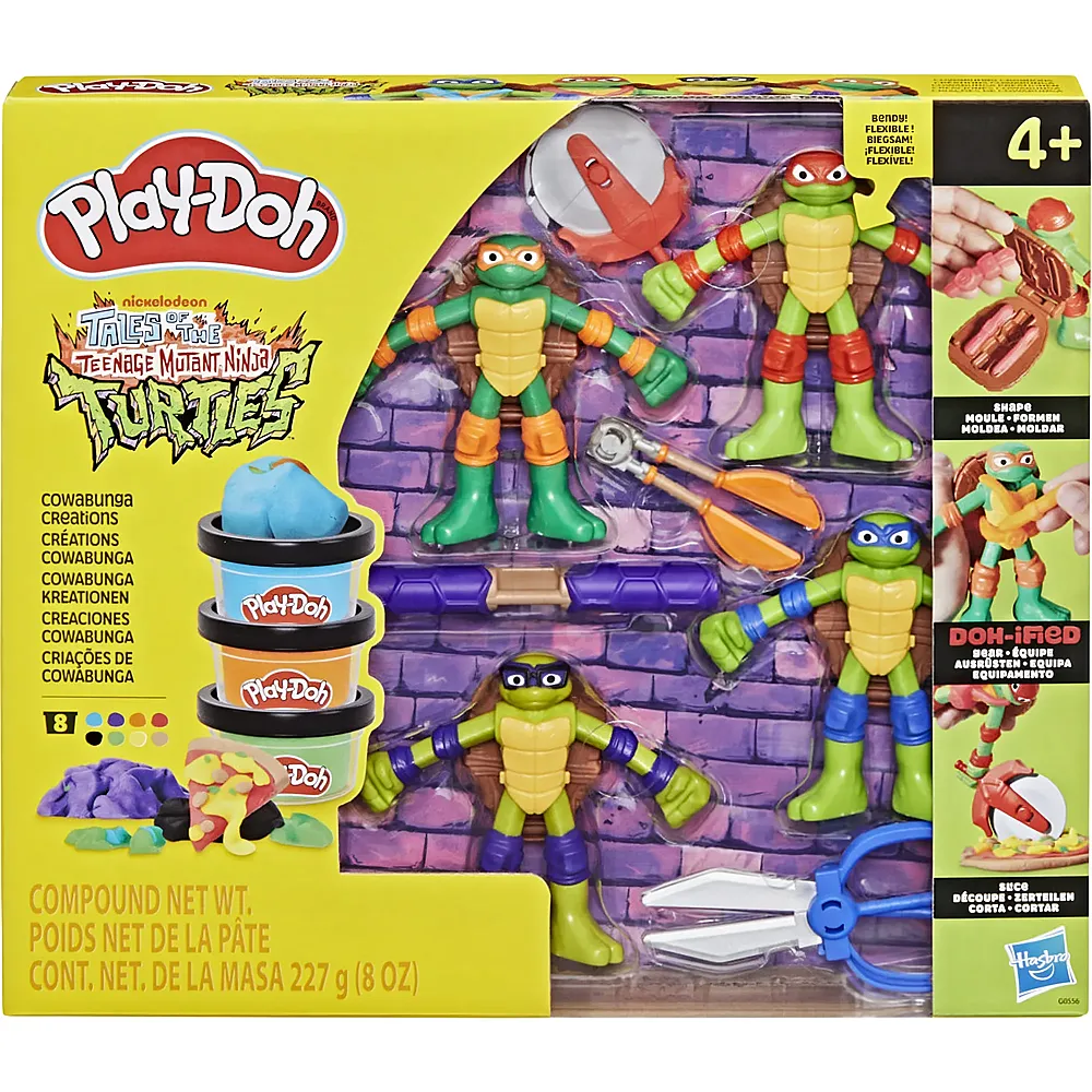 Play-Doh Turtles Cowabunga Kreationen mit 4 Figuren