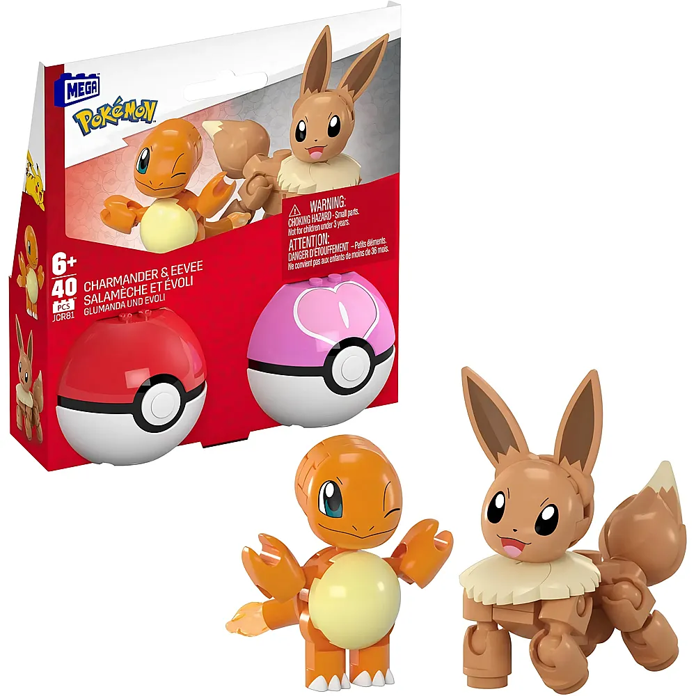 Mega Construx Pok�mon Pok�ball  Evoli/Glumanda - 40 Teile