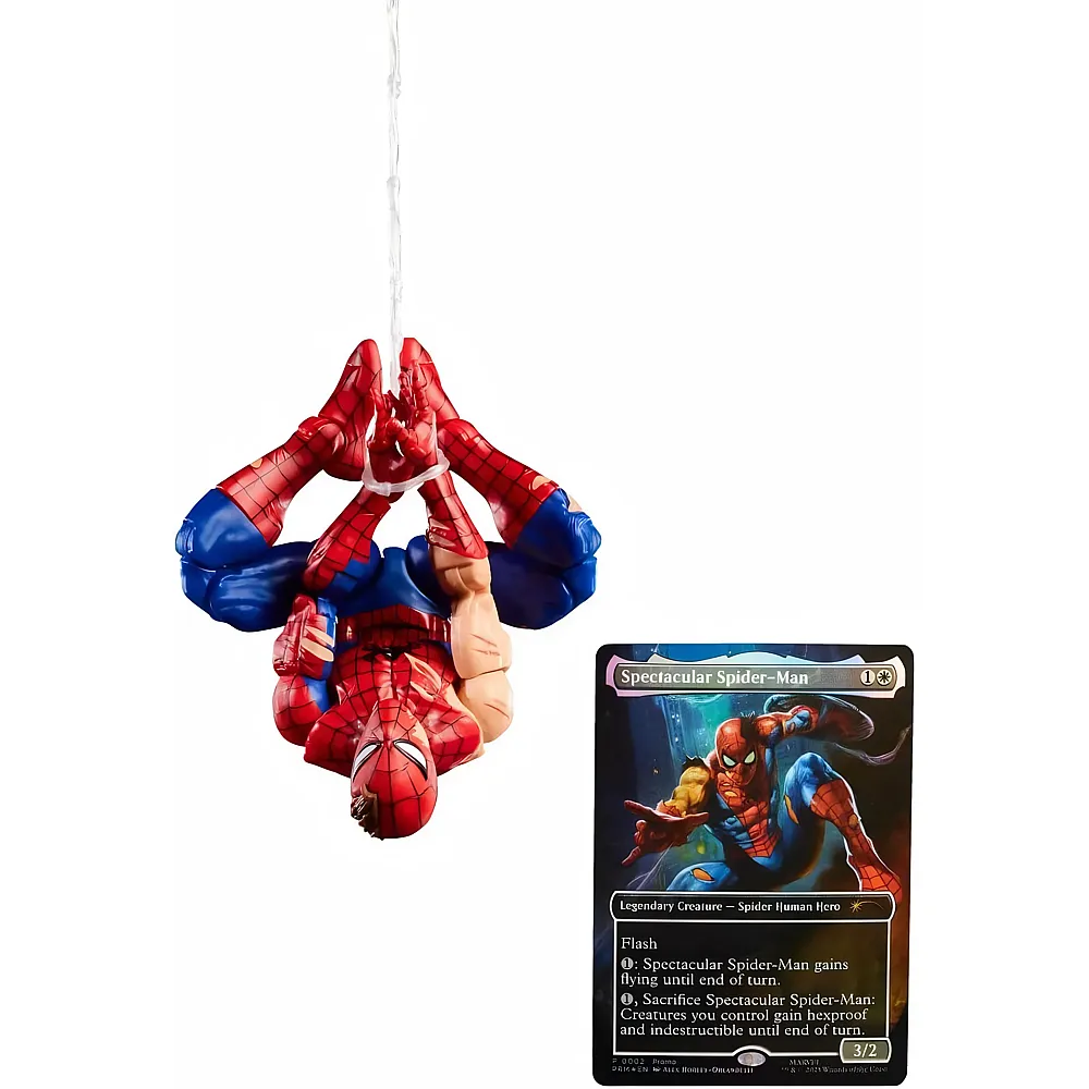 Hasbro Marvel Legends Series Magic: The Gathering Spider-Man mit Kampfspuren, Action-Figur Plus Exklusive Foil Sammelkarte - Suche