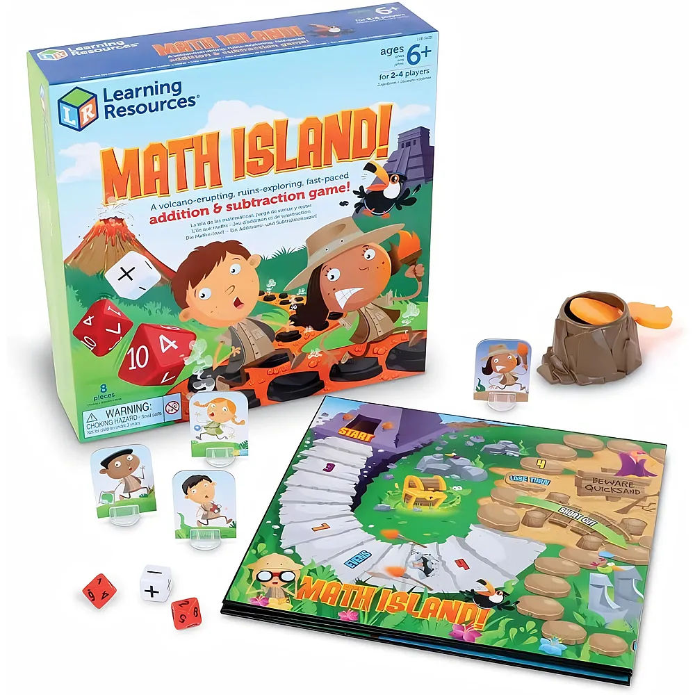 Learning Resources Maths Island Addition & Subtraktion Spiel, Lernspiele, Mathe-Spiele f�r 6-J�hrige, Lernspielzeug, Mathe-Spiele f�r