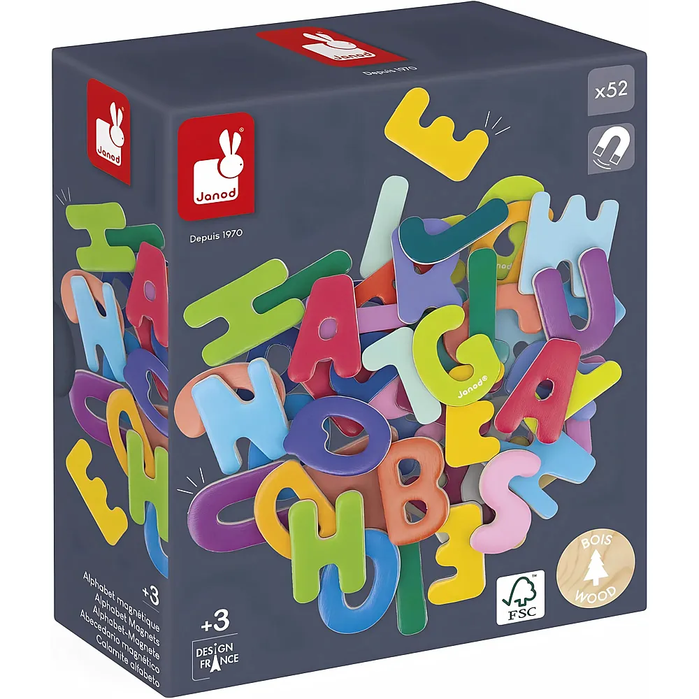 Janod Magnetisches Alphabet - 52 Teile