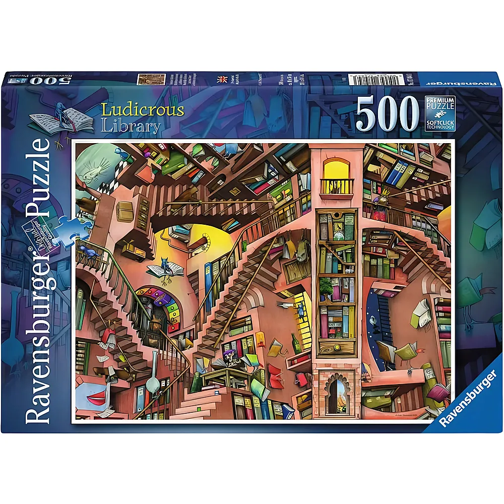 Ravensburger Puzzle Die verrckte Bibliothek 500Teile