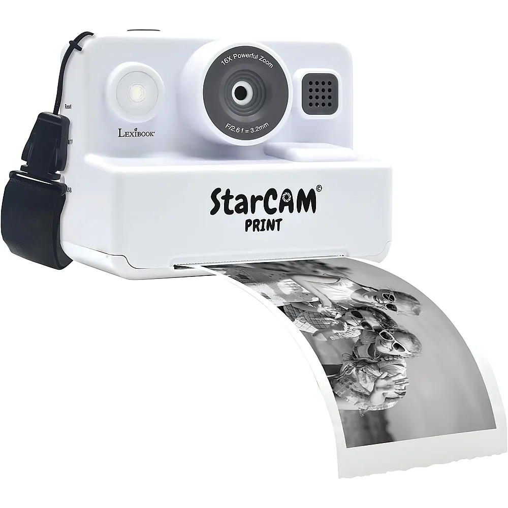 Lexibook StarCAM Print HD, Kamera mit Sofortdrucker, Foto-, Video-, Selfie-, Musik- und Spielfunktionen, Anpassungsset und