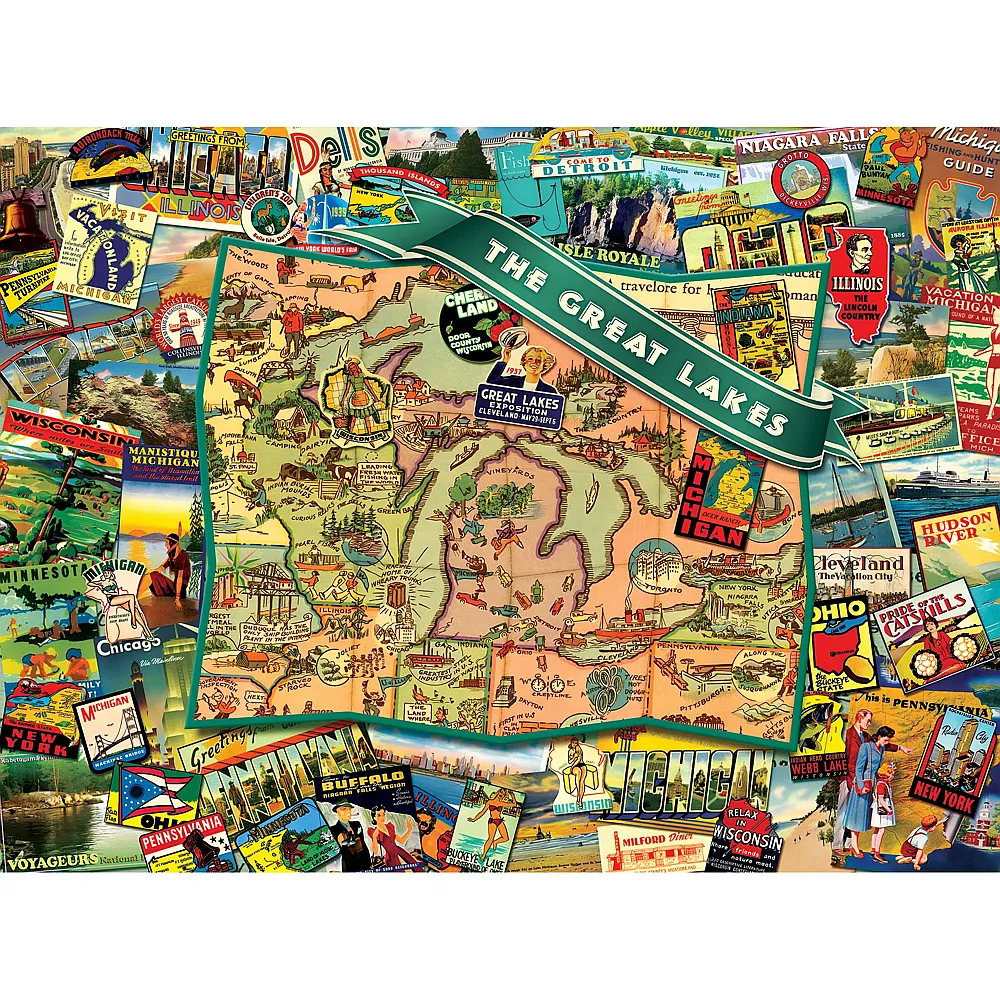 SunsOut Puzzle Ward Thacker Studio - Great Lakes 1000Teile - Suche