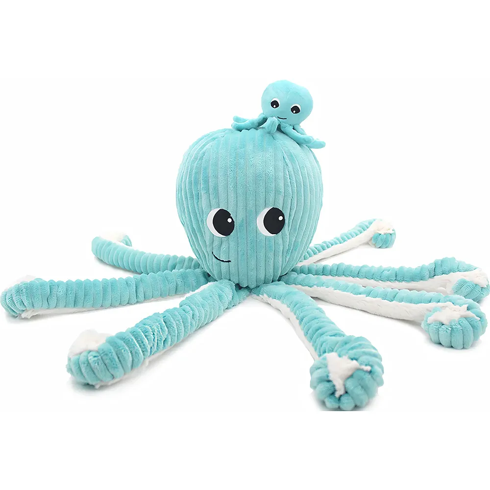 meinspielzeug - Les D�glingos Filou die Oktopus-Mama mit Baby - 45 cm | Meerestiere Pl�sch