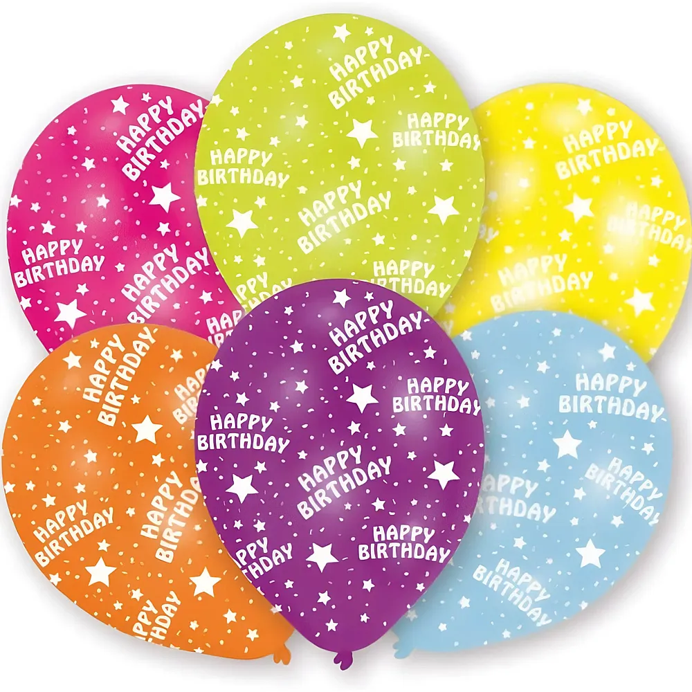 Amscan Ballone Happy Birthday 6Teile | Kindergeburtstag