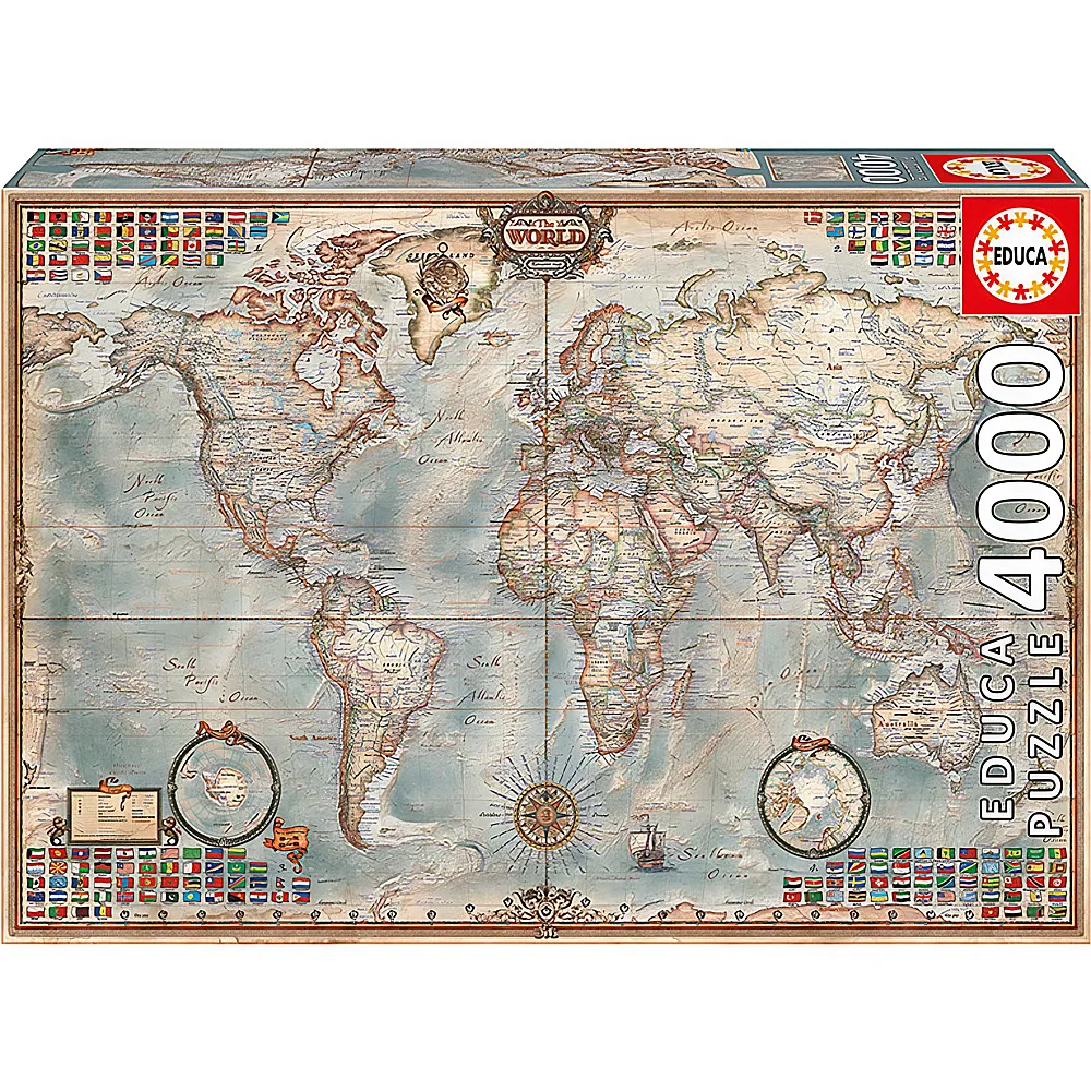 Educa Puzzle The world, Executive Map 4000Teile