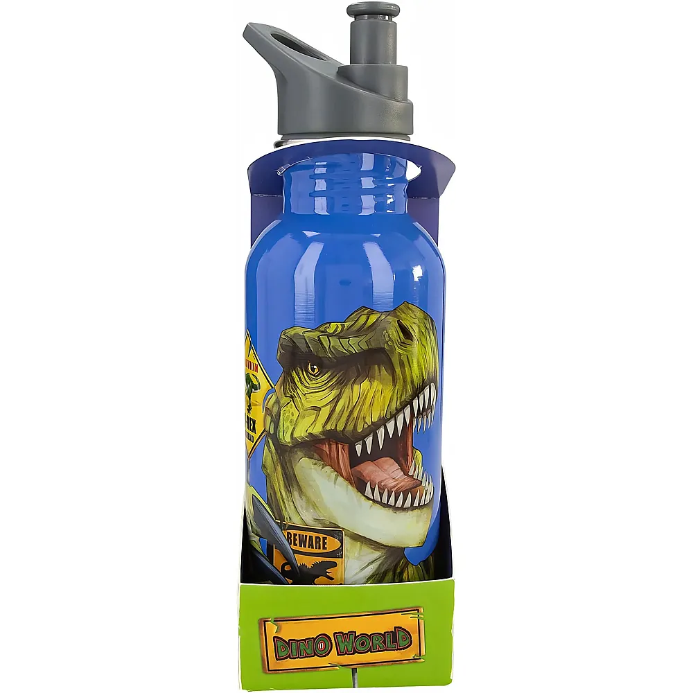 Depesche Dino World Trinkflasche in Blau mit Trex Motiv 600ml