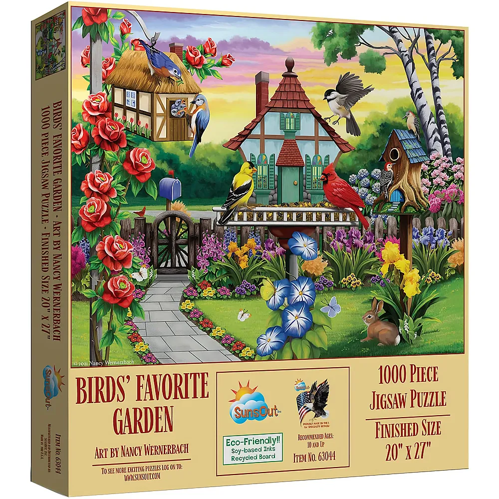 SunsOut Puzzle Nancy Wernersbach Birds' Favorite Garden - 1000 Teile