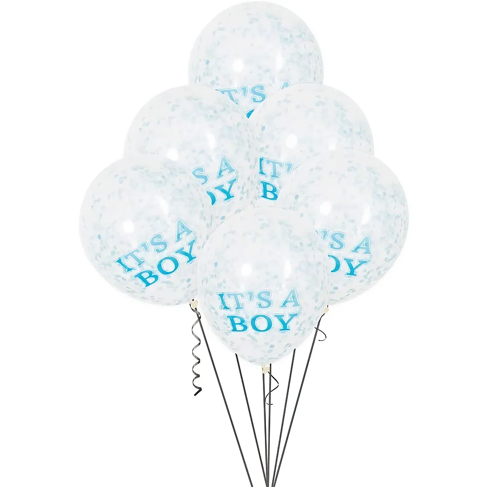 Haza Witbaard Konfetti-Luftballons Junge 6Teile