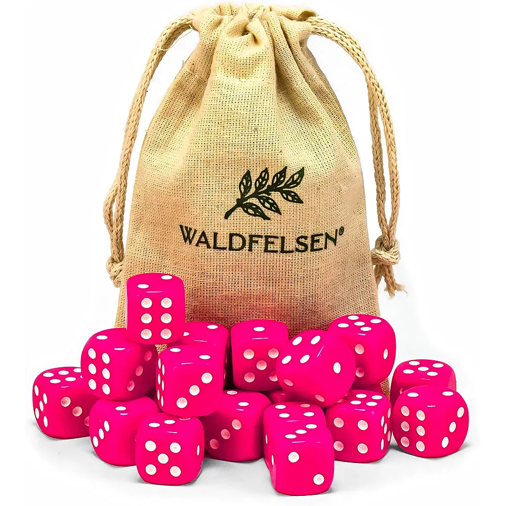 Waldfelsen 6, 12, 20, 30 oder 50 hochqualitative W�rfel Standardgr�sse 16 mm Acrylw�rfel Knobel Spielw�rfel Dice 6-seitig sechsseitig Spielzubeh�r Set mit Stoffbeutel Pink, 20 St�ck 20 St�ck Bonbon-rosa - Suche